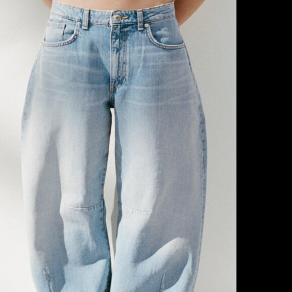 Zara baggy barrel leg jeans size 6 women's - Picture 3 of 6